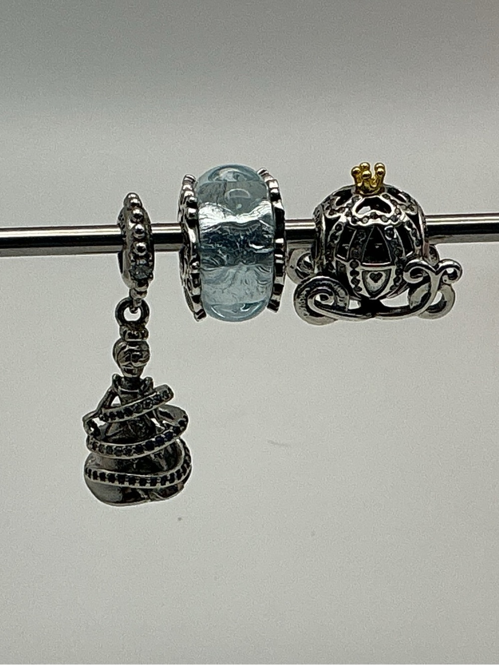 Pandora Disney Cinderella Charm Set Carriage Murano Dress ALE 925